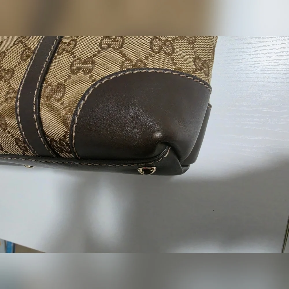 Gucci Brown GG Canvas | Top-Handle Satchel | GG Interlocking Hearts | RARE FIND